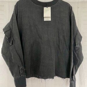 Zara Denim ruffle top